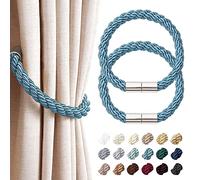 NICEEC - Lote de 2 alzapaños de cortina magnéticos fuertes para cortinas finas o gruesas, no requiere herramientas (verde azulado)