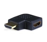 niceeshop(TM) Chapado en oro HDMI acodado (macho a hembra) adaptador Puerto Saver, 90 grado, vertical izquierda plana(negro)