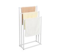 Niceey Toallero de Pie, Soporte de Toallero Independiente, Organizador de Metal de 3 Niveles para Toallas de Baño y Manos, Accesorios de Baño, Blanco