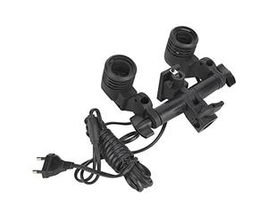 NiceFoto E27 Soporte de Doble Bombilla Soporte de Luz de Flash de Estudio para Fotografía (Enchufe Europeo 220V)