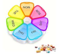 NICEIN®Pastillero Semanal,Pastillero de 7 Días,Pastillero Diario sin BPA,Pastillero Semanal 1 Toma,Pastillero Grande a Prueba de Humedad,Puede Almacenar Medicamentos, Vitaminas (Pétalos - Blanco)