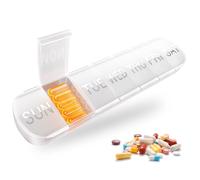 NICEIN®Pastillero Semanal,Pastillero de 7 Días,Pastillero Diario sin BPA,Pastillero Semanal 1 Toma,Pastillero Grande a Prueba de Humedad,Puede Almacenar Medicamentos, Vitaminas (Rectángulo - Blanco)