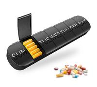 NICEIN®Pastillero Semanal,Pastillero de 7 Días,Pastillero Diario sin BPA,Pastillero Semanal 1 Toma,Pastillero Grande a Prueba de Humedad,Puede Almacenar Medicamentos, Vitaminas (Rectángulo - Negro)