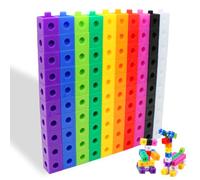 NICEIN®Policubos para matemáticas Infantil - 100 Contando Manipulativos Matemáticas y 1 Bolsa de Almacenamiento,Bloques construccion niños,Apto para niños Mayores de 3 años (A)