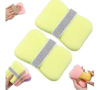 Nicelifehack Double-Sided Bath Foaming Bag, 2 in 1 Bathroom Soap Sponge Bath Sponges, 2PCS Net Sponges for Shower, Exfoliating Mesh Pouch for Bar Soap, Quick Drying (Soft-green)