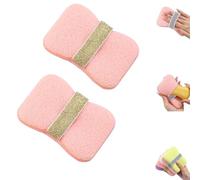 Nicelifehack Double-Sided Bath Foaming Bag, 2 in 1 Nicelifehack Bath Sponges,Sponges for Shower Exfoliating,Quick Lather & Reusable Mesh for Men & Women (pink 2pcs)