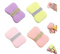 Nicelifehack Double-Sided Bath Foaming Bag, 2 in 1 Nicelifehack Bath Sponges,Sponges for Shower Exfoliating,Quick Lather & Reusable Mesh for Men & Women (all 4pcs)
