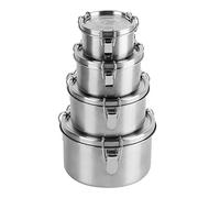 nicelock Contenedores de acero inoxidable para alimentos con tapas herméticas - Contenedores reutilizables de almacenamiento de comida preparada a prueba de fugas de metal Bento fiambreras