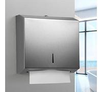 NICEME Dispensador de Papel Toalla, Acero Inoxidable Dispensador Toallas Secamanos, Montaje en Pared con Cerradura Dispensador Toallitas Papel, Acomodar 250-400 Hojas