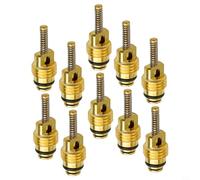 Niceminiwall 10 núcleos de válvula de aire acondicionado M8 A/C para sistemas de CA automotrices, material de cobre con acabado dorado, repuesto OEM de alta universalidad