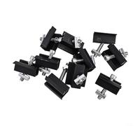 Niceminiwall Abrazadera media para panel solar negra de 70 mm con tuerca de ranura M8 para altura de marco de 30 a 42 mm, soporte de montaje de módulo fotovoltaico de aleación de aluminio (40 mm)