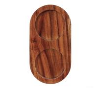 Niceminiwall Base de molinillo de pimienta de madera de acacia y goma con 2 compartimentos para molinillos de sal y pimienta, bandeja de soporte de madera para cocina, restaurante y catering