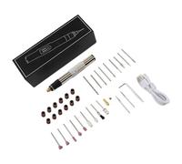 Niceminiwall Bolígrafo de grabado eléctrico inalámbrico con pantalla digital y velocidad ajustable 5.000-25.000 RPM, motor de 35 W para tallado y molienda de madera, recargable por USB