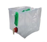 Niceminiwall Bolsa de agua plegable de 20 L para camping y senderismo, transportador de hidratación portátil de PVC con asas dobles, hebilla para colgar y apertura de boca ancha para (15 L)
