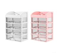 Niceminiwall Caja de almacenamiento de maquillaje multifuncional, organizador transparente con cajones, para cosméticos para el cuidado de la piel, solución de ahorro de espacio de escritorio