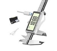 Niceminiwall Calibrador digital - Calibradores Vernier de acero inoxidable de 150 mm - Herramienta de medición con pantalla LCD grande - Calibradores digitales de micrómetro recargable para bricolaje