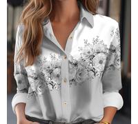 Niceminiwall Camisa Hombre Manga Larga Estampada, Cuello Solapa(Grey XXL) | Para uso diario, estampado único, ideal hombres, poliéster para suave, ajuste regular