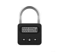 Niceminiwall Candado digital inteligente con pantalla LCD, candado de metal recargable por USB, dispositivo de control de tiempo electrónico con cuenta regresiva de 999 horas para autocontrol