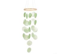 Niceminiwall Carillón de viento de concha para exterior | Carillón de viento de concha marina de cristal | Para decoración de patio/jardín/porche | Campana de viento hecha a mano verde (verde)