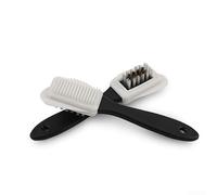 Niceminiwall Cepillo de limpieza de zapatos para gamuza y nobuck con cabeza de goma suave y cerdas de nailon, diseño de doble cara para una parte superior suave del zapato y cuidado de las costuras