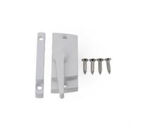 Niceminiwall Cerradura deslizante de aleación de zinc con mecanismo de cierre de enganche, acabado blanco, función de seguridad antitachuelas, construcción fundida, adecuado para individual o (derecha