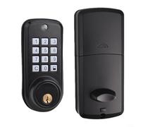 Niceminiwall Cerradura electrónica para puerta de entrada sin llave, con función de bloqueo automático y contraseña antimiradas para seguridad del hogar, aleación de zinc pesada (negro)