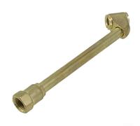 Niceminiwall Conector de válvula de mandril de aire de doble cabeza de latón para inflador de neumáticos, juego de abrazaderas inflables portátiles con rosca G1/4 y /4, adaptador de válvula de