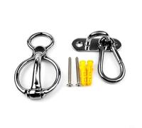 Niceminiwall Corbata de caballo de acero inoxidable para anillo para dispositivo de entrenamiento seguro de atado cruzado - 115 x 65 mm, incluye soporte de pared, clip y tornillos - Equipo de estocada