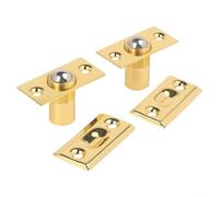 Niceminiwall Cuenta de posicionamiento de puerta de latón macizo con resorte de tensión ajustable para puertas invisibles y lugares de KTV, 54 x 37 mm, acabado plateado u dorado, paquete de 2 (dorado)