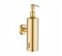 Niceminiwall Dispensador de jabón de acero inoxidable montado en la pared, accesorio de baño de 250 ml para gel de ducha y champú, para una fácil instalación con llave y (dorado)