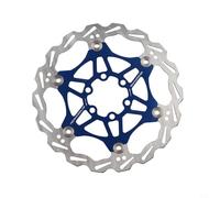 Niceminiwall Freno de disco flotante para bicicletas de montaña, acero inoxidable de 160 mm, montaje de 6 pernos, disipación de calor y fricción mejoradas, compatible con hidráulica (azul 160)