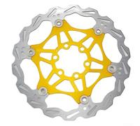 Niceminiwall Freno de disco flotante para bicicletas de montaña, acero inoxidable de 160 mm, montaje de 6 pernos, disipación de calor y fricción mejoradas, compatible con hidráulica (oro 160)