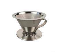 Niceminiwall Gotero de café reutilizable de acero inoxidable 304 - Filtro de cono de goteo con asa, malla fina de malla 300 para preparación por vertido, compatible con estándar y Kalita