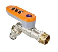 Niceminiwall Grifo de latón niquelado con cerradura con interruptor de contraseña para lavadoras RV, jardines al aire libre y grifos de cobre
