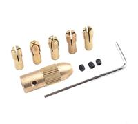 Niceminiwall Juego de mini pinzas de latón de 0,5 a 3,0 mm con clip de cobre y llave pequeña para taladro electrónico o soporte de brocas, se adapta a tablero ABS (5,05 mm)