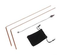 Niceminiwall Juego de varillas de cobre para radiestesia, herramienta de detección de longitud ajustable con péndulo de cristal para fuente de agua subterránea, kit de búsqueda de minerales