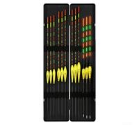 Niceminiwall Kit de flotador de pesca de madera, 9 bobinas diurnas y 3 noches con funda de transporte, materiales compuestos pintados manualmente, indicadores sensibles a la flotación, almacenamiento