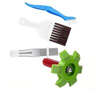 Niceminiwall Kit de limpieza de bobina de condensador de radiador y peine de aletas de aire acondicionado, juego de 4 cepillos alisadores de aletas de acero inoxidable para evaporador, bobinas de