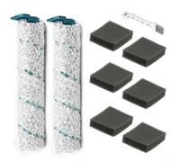 Niceminiwall Kit de repuesto para limpiaparabrisas de succión de batería Leifheit Regulus Aqua PowerVac - 2 rodillos de cepillo de microfibra, 6 esponjas de filtro, cepillo de limpieza