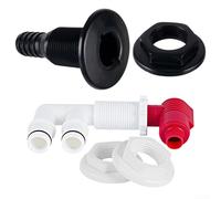 Niceminiwall Kit de válvula de tanque de peces vivos, aireador de bomba marina y combinación de válvula, válvula de drenaje de barco de pesca y aireador, eliminación eficiente de agua y oxigenación