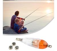Niceminiwall Luz LED de pesca subacuática para señuelo de calamares y peces, lámpara de señuelo de plástico transparente con batería a juego, diseño impermeable multicolor para noche (color)