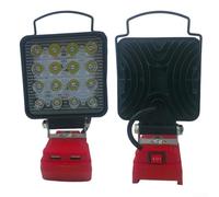 Niceminiwall Luz LED de trabajo al aire libre giratoria 330 grados portátil lámpara de camping con gancho compatible con Einhell 4511396 4511437 18V batería protección de bajo voltaje