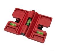 Niceminiwall Medidor de ángulo de tubo plegable con 3 viales, nivel de poste de valla ajustable para uso vertical horizontal, incluye banda elástica y tiras