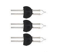 Niceminiwall Puntas de repuesto reutilizables de resina para calentar moscas para atar moscas, puntas de quema de alas de metal, 30 x 15 mm, negro y plateado, juego de piezas (3 piezas)