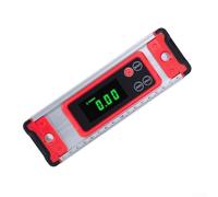 Niceminiwall Regla electrónica digital LCD de nivel con base magnética y medidor de ángulo, herramienta de medición de aluminio de alta precisión ± 0.05° en 200/300/400 mm para construcción, (200 mm)