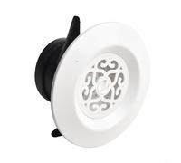 Niceminiwall Rejilla de ventilación de aire ABS redonda blanca con mosquitera integrada y obturador ajustable para un control eficiente del flujo de aire - Uso en cocina/baño (125 mm)