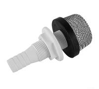 Niceminiwall Sistema de filtro de tanque de pozo vivo del barco a través del conector del casco con la pantalla de filtro extraíble Material ABS Aireador blanco marino del tanque de peces