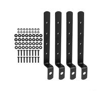 Niceminiwall Soporte de alforja duro de hierro de metal para motocicleta, kit de soporte de montaje de barras, soporte de marco de equipaje resistente negro compatible con la mayoría de motocicletas