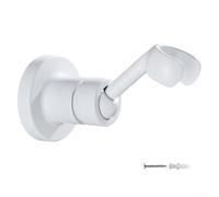 Niceminiwall Soporte de cabezal de ducha con tornillo ajustable de 360° para baño, montaje en pared, material de cobre, ajuste estándar, instalación de bricolaje (blanco)