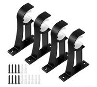 Niceminiwall - Soporte para cortina de aluminio resistente para cortinas de ventana, decoración de interiores, soporte de 6,8 kg cada uno con hebilla de protección ajustable para barras de 25 a 35 mm